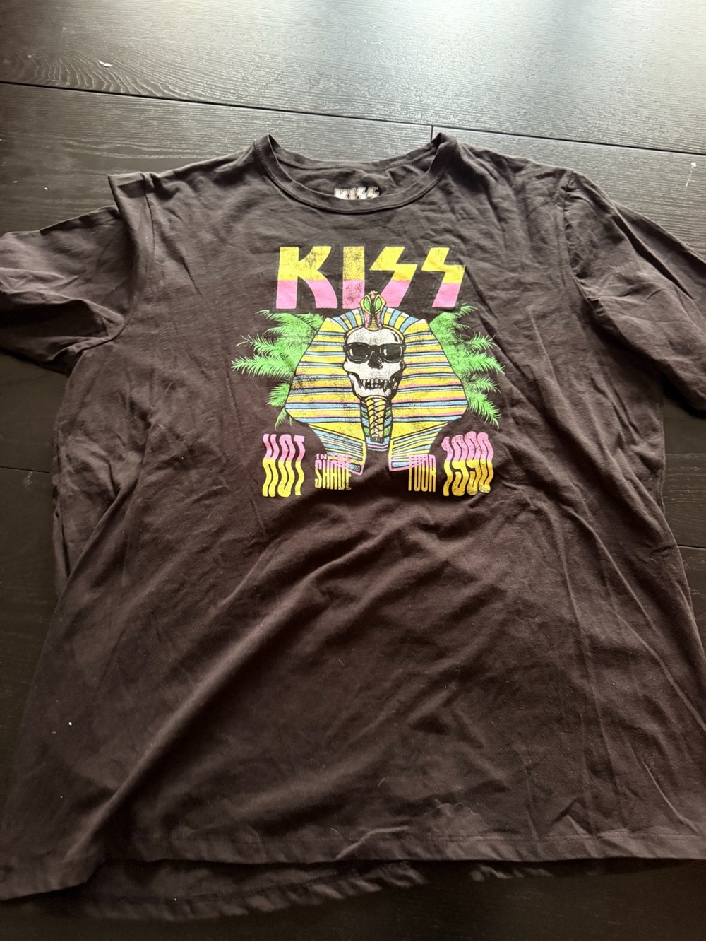 Kiss Hot in the Shade Tour Black Graphic T-Shirt Size L/XL Rock & Pop